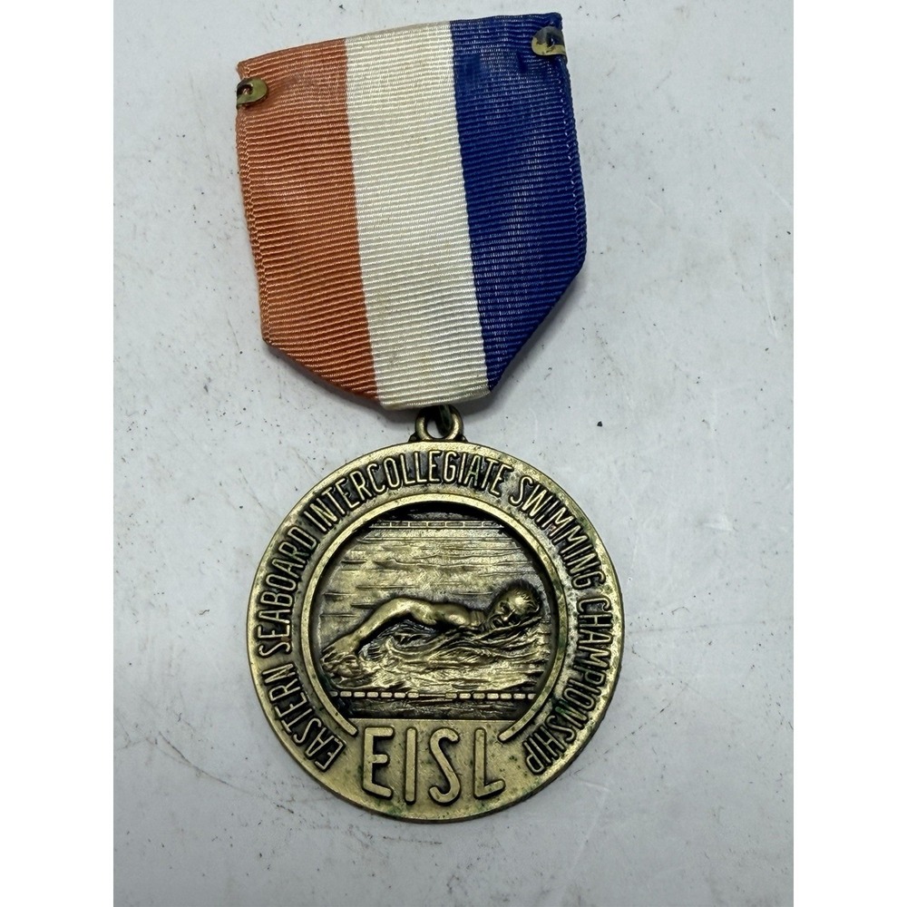 1964 EISL Swimming Medal 100 Yard Breaststroke Vintage NCAA College